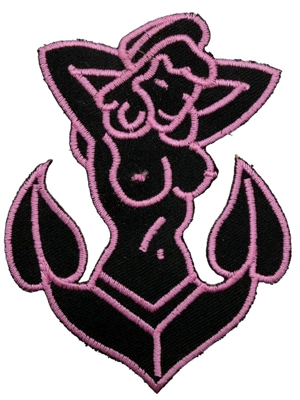 Pink Sailor Pin-Up Mermaid Anchor Vintage Patch